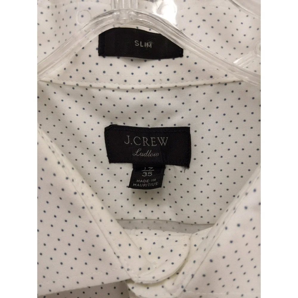 J.Crew Ludlow Slim Fit Long‎ Sleeve Button Down Shirt 17/35 Dots Pattern